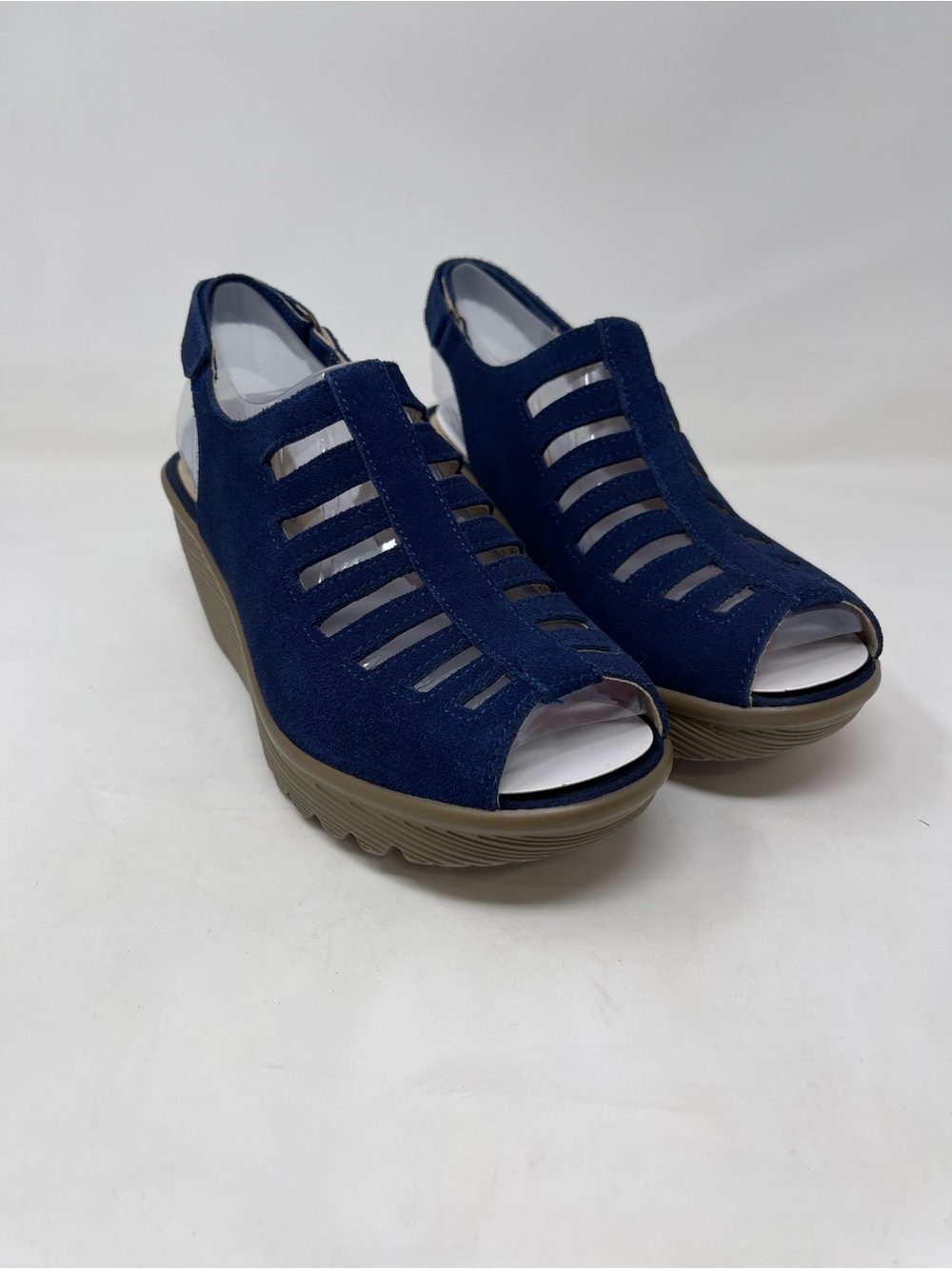 Skechers Navy Blue Strappy Wedge Heel Sandal